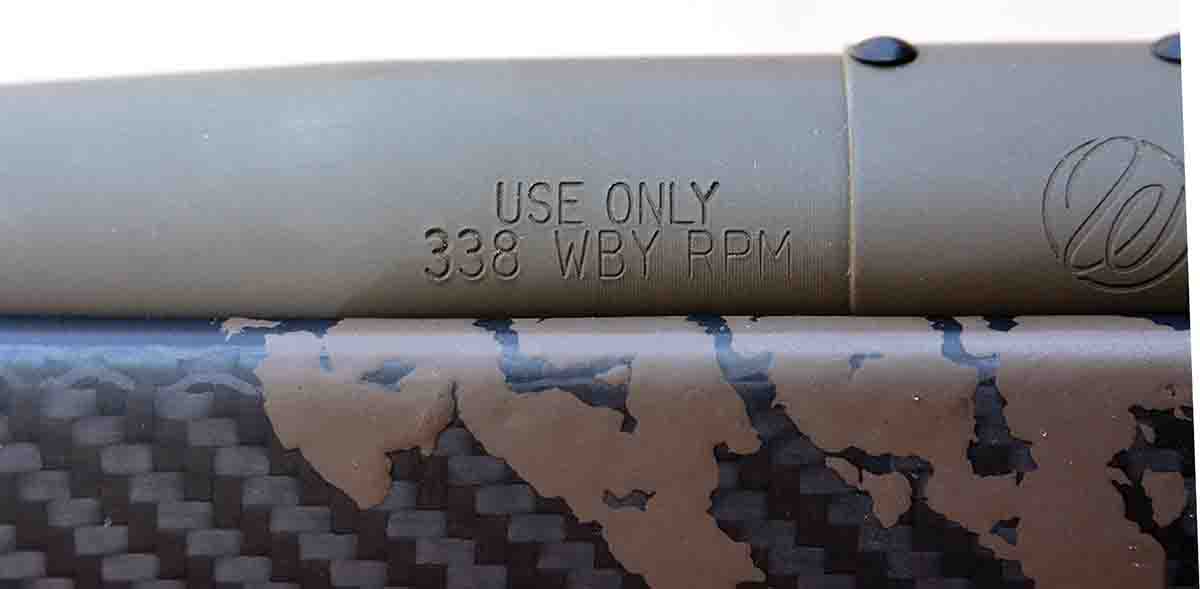 “338 WBY RPM” barrel marking.